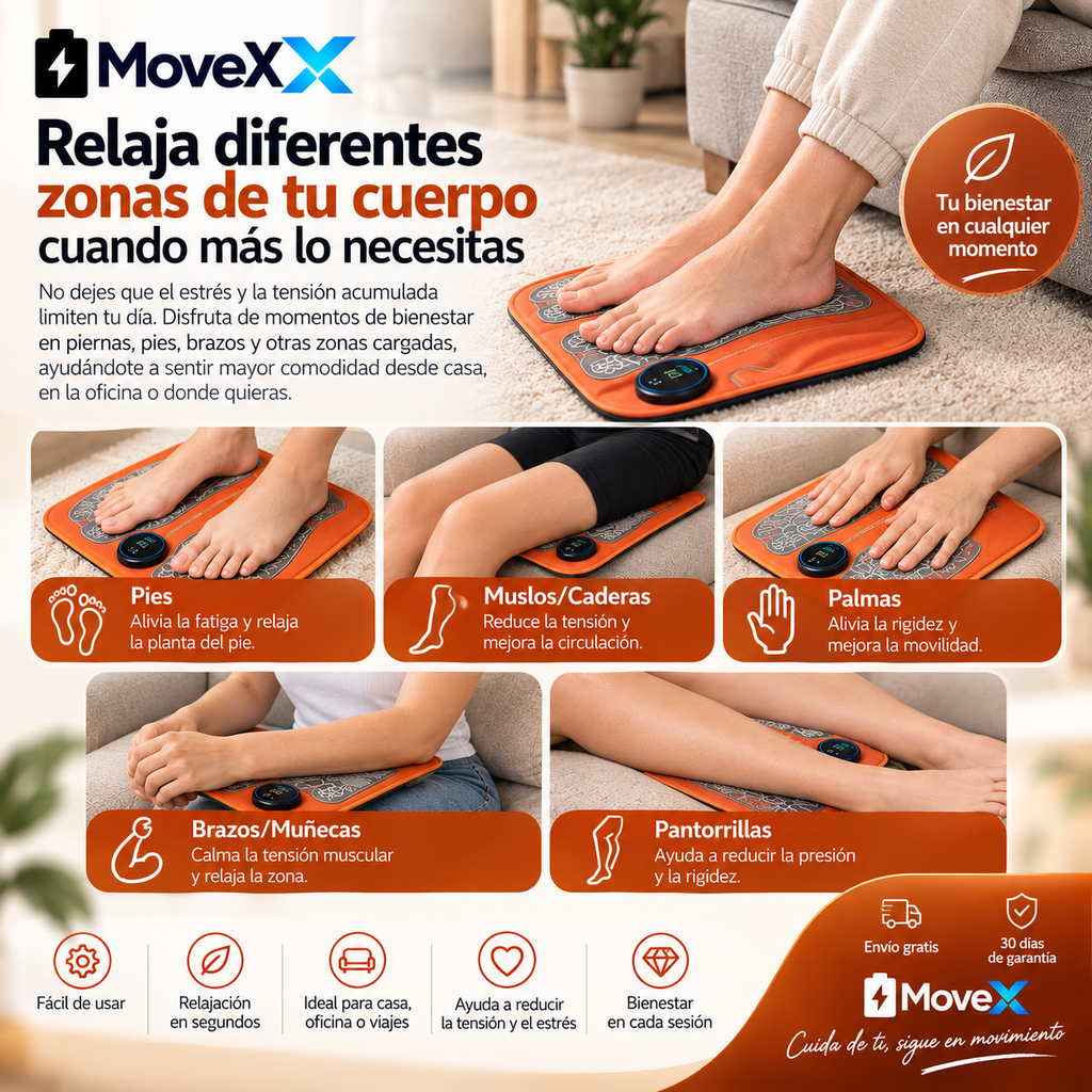 Almohadilla de masaje de pies nteligente, masajeador de pies que mejora la circulación sanguínea, masajeador de pies, relaja los músculos, recagable